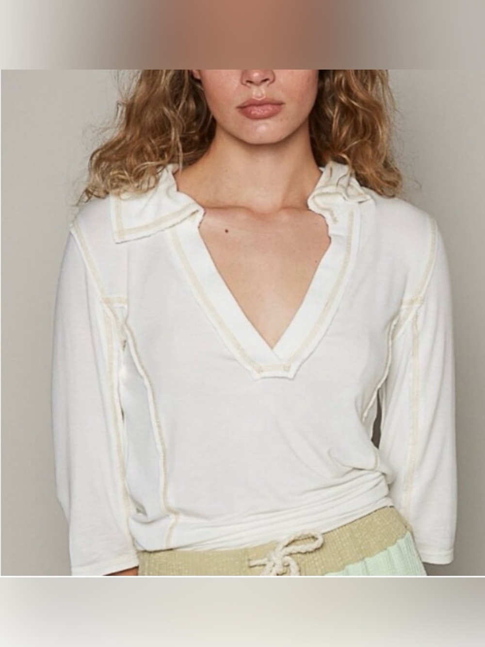 NWOT POL Ribbed Top Size Large - Picture 2 of 8